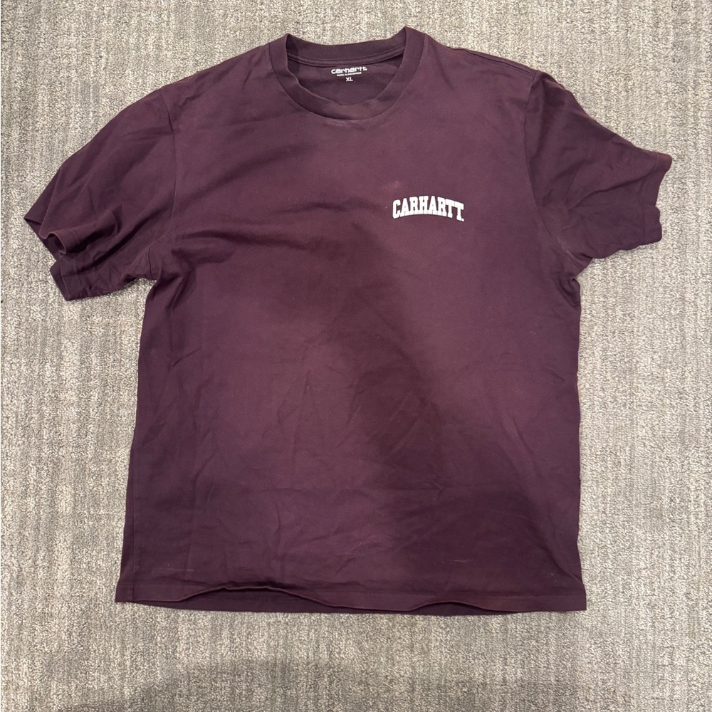 Carhartt WIP university script dark plum Short Sleeve Tee